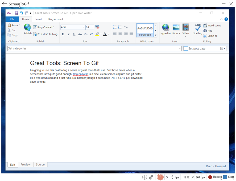 Screen To Gif screenshot